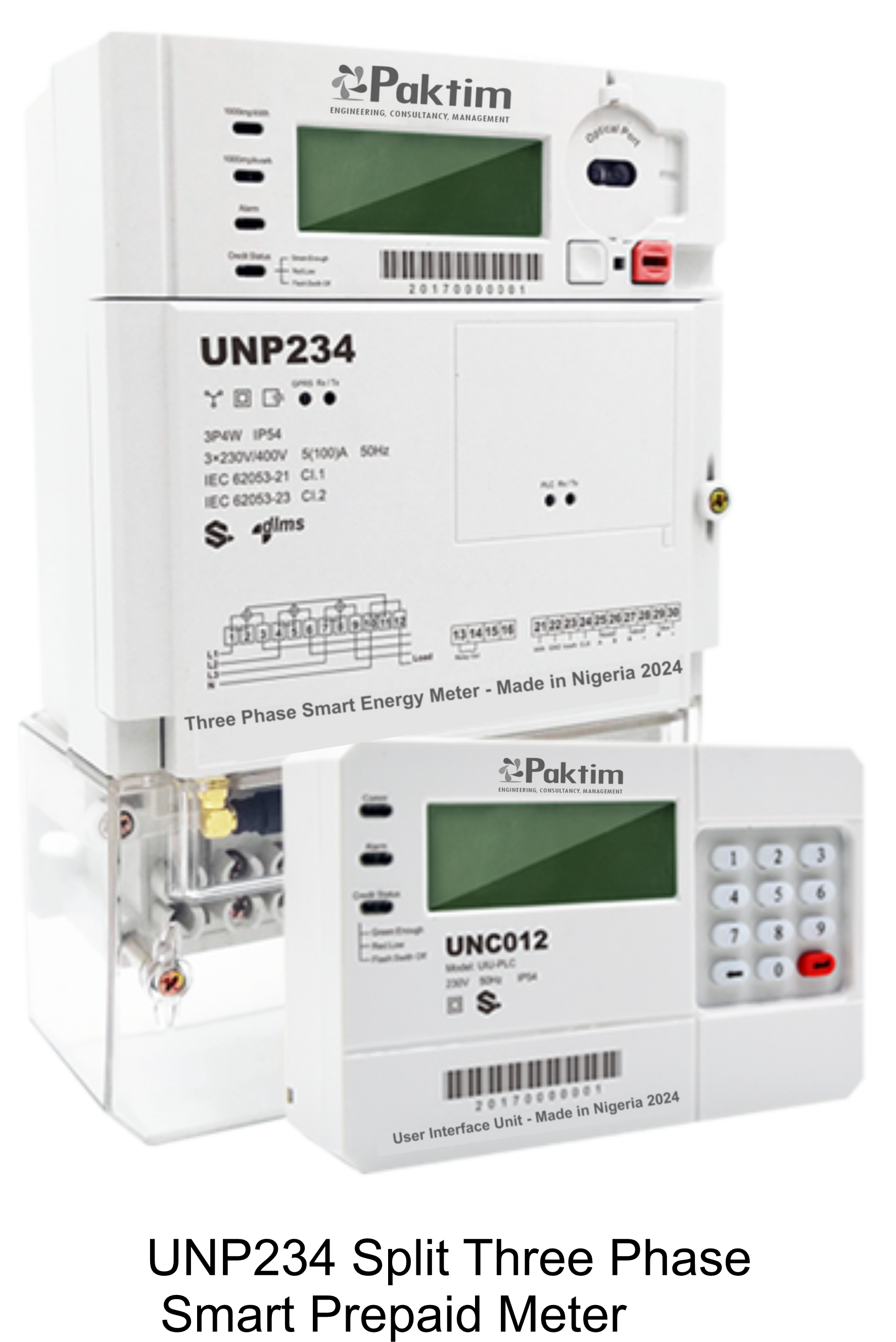 UNP234 Split Three Phase Smart Prepaid Meter
